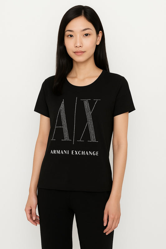 Boyfriend Fit Embellished Icon T-Shirt - Armani Exchange
