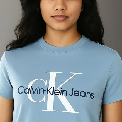 Women Round Neck Brand Logo Printed T-shirt