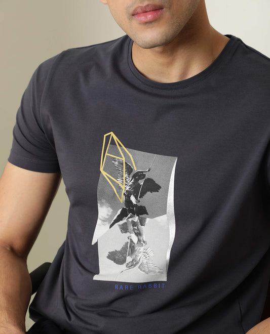 Rare Rabbit Graphic Print T-Shirt Greek - Dark Grey