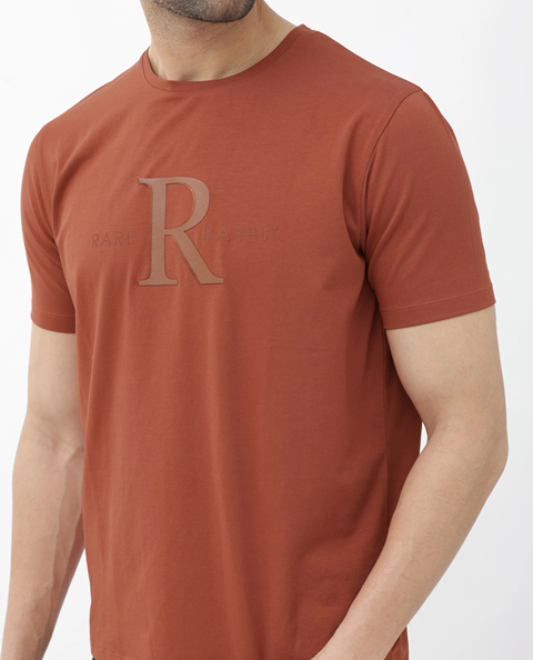 Rare Rabbit Graphic Print T-Shirt Sorin - Rust