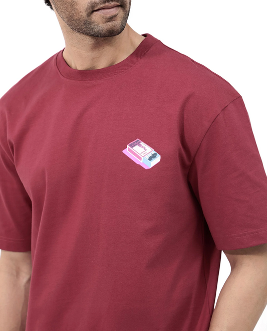 Rare Rabbit Oversized Graphic Print T-Shirt Iver - Red