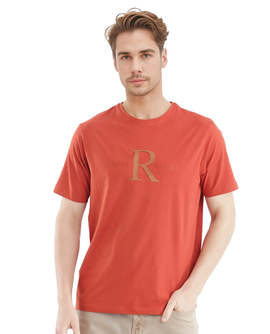 Rare Rabbit Graphic Print T-Shirt Sorin-1-Orange