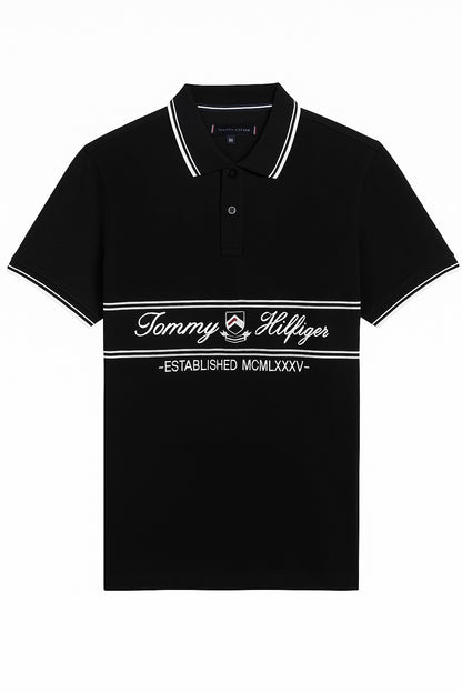 Regular Fit Embroidered Polo T-Shirt Black