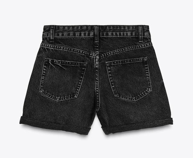 Zara Rigid Mom Fit Bermuda Black High Rise Back